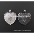 25 MM Heart shape sterling silver cabochon journey blank Pendant Settings